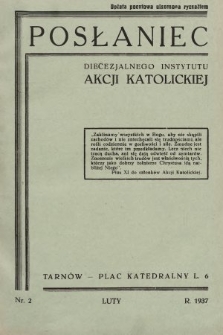 Posłaniec Diecezjalnego Instytutu Akcji Katolickiej. 1937, nr 2