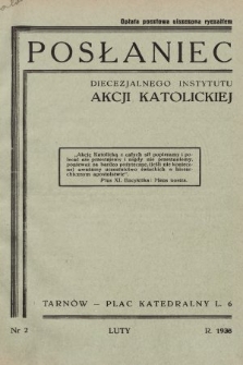 Posłaniec Diecezjalnego Instytutu Akcji Katolickiej. 1938, nr 2