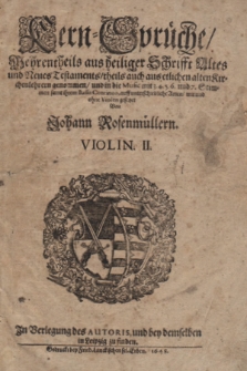 Kern-Sprüche [...]. Violin II