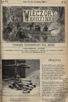 Wieczory Rodzinne : tygodnik illustrowany dla dzieci. R. 7, 1886, nr 52