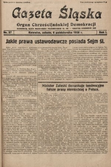 Gazeta Śląska : organ Chrześcijańskiej Demokracji. 1928, nr 27