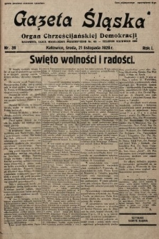 Gazeta Śląska : organ Chrześcijańskiej Demokracji. 1928, nr 39