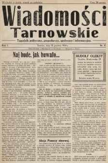 Wiadomości Tarnowskie : Ilustrowany tygodnik polityczny, gospodarczy, społeczny i informacyjny. 1934, nr 8