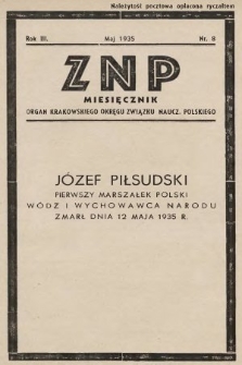 ZNP : organ Krakowskiego Okręgu Związku Nauczycielstwa Polskiego. 1934/1935, nr 8