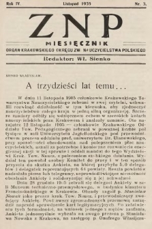 ZNP : organ Krakowskiego Okręgu Związku Nauczycielstwa Polskiego. 1935/1936, nr 3