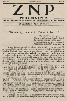 ZNP : organ Krakowskiego Okręgu Związku Nauczycielstwa Polskiego. 1935/1936, nr 7