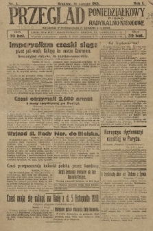 Przegląd Poniedziałkowy : pismo radykalno-narodowe. 1919, nr 1