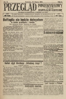Przegląd Poniedziałkowy : pismo radykalno-narodowe. 1919, nr 5