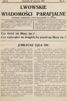 Lwowskie Wiadomości Parafialne : tygodnik poświęcony życiu religijnemu m. Lwowa. 1929, nr 4