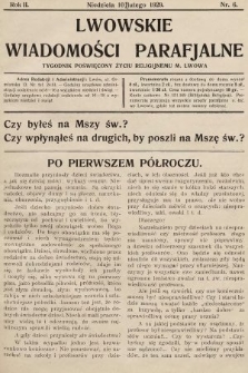 Lwowskie Wiadomości Parafialne : tygodnik poświęcony życiu religijnemu m. Lwowa. 1929, nr 6