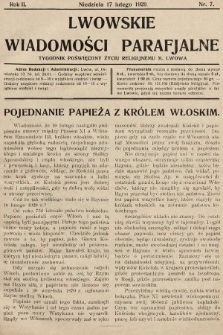 Lwowskie Wiadomości Parafialne : tygodnik poświęcony życiu religijnemu m. Lwowa. 1929, nr 7