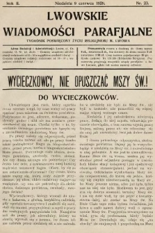 Lwowskie Wiadomości Parafialne : tygodnik poświęcony życiu religijnemu m. Lwowa. 1929, nr 23