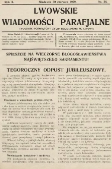 Lwowskie Wiadomości Parafialne : tygodnik poświęcony życiu religijnemu m. Lwowa. 1929, nr 26