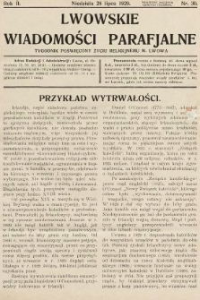 Lwowskie Wiadomości Parafialne : tygodnik poświęcony życiu religijnemu m. Lwowa. 1929, nr 30