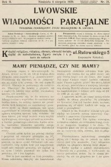 Lwowskie Wiadomości Parafialne : tygodnik poświęcony życiu religijnemu m. Lwowa. 1929, nr 31