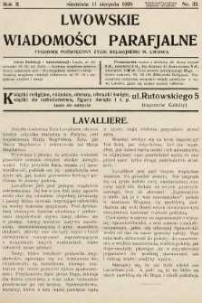 Lwowskie Wiadomości Parafialne : tygodnik poświęcony życiu religijnemu m. Lwowa. 1929, nr 32
