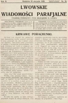 Lwowskie Wiadomości Parafialne : tygodnik poświęcony życiu religijnemu m. Lwowa. 1929, nr 34