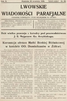 Lwowskie Wiadomości Parafialne : tygodnik poświęcony życiu religijnemu m. Lwowa. 1929, nr 39