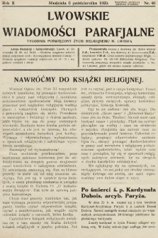 Lwowskie Wiadomości Parafialne : tygodnik poświęcony życiu religijnemu m. Lwowa. 1929, nr 40