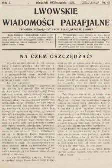 Lwowskie Wiadomości Parafialne : tygodnik poświęcony życiu religijnemu m. Lwowa. 1929, nr 45
