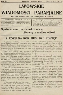 Lwowskie Wiadomości Parafialne : tygodnik poświęcony życiu religijnemu m. Lwowa. 1929, nr 48