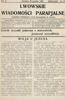 Lwowskie Wiadomości Parafialne : tygodnik poświęcony życiu religijnemu m. Lwowa. 1929, nr 52