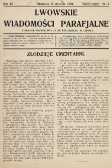 Lwowskie Wiadomości Parafialne : tygodnik poświęcony życiu religijnemu m. Lwowa. 1930, nr 3