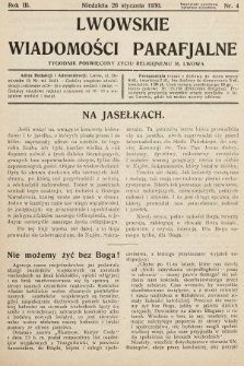 Lwowskie Wiadomości Parafialne : tygodnik poświęcony życiu religijnemu m. Lwowa. 1930, nr 4