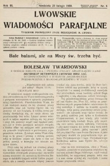Lwowskie Wiadomości Parafialne : tygodnik poświęcony życiu religijnemu m. Lwowa. 1930, nr 8