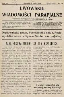 Lwowskie Wiadomości Parafialne : tygodnik poświęcony życiu religijnemu m. Lwowa. 1930, nr 18