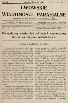 Lwowskie Wiadomości Parafialne : tygodnik poświęcony życiu religijnemu m. Lwowa. 1930, nr 21