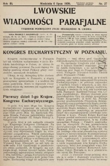 Lwowskie Wiadomości Parafialne : tygodnik poświęcony życiu religijnemu m. Lwowa. 1930, nr 27