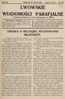 Lwowskie Wiadomości Parafialne : tygodnik poświęcony życiu religijnemu m. Lwowa. 1930, nr 30