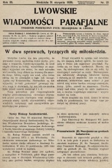 Lwowskie Wiadomości Parafialne : tygodnik poświęcony życiu religijnemu m. Lwowa. 1930, nr 35