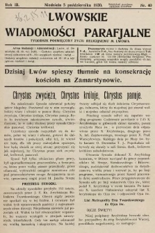 Lwowskie Wiadomości Parafialne : tygodnik poświęcony życiu religijnemu m. Lwowa. 1930, nr 40