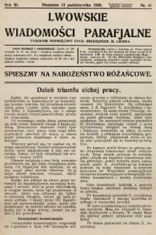Lwowskie Wiadomości Parafialne : tygodnik poświęcony życiu religijnemu m. Lwowa. 1930, nr 41