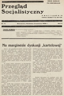 Przegląd Socjalistyczny. 1932, nr 9 (drugi nakład po konfiskacie)