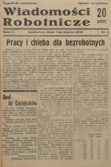 Wiadomości Robotnicze : tygodnik społeczny. 1936, nr 5