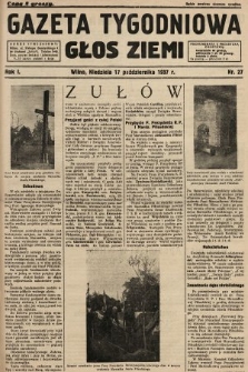 Gazeta Tygodniowa : głos ziemi. 1937, nr 27