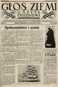 Głos Ziemi : gazeta tygodniowa. 1938, nr 17