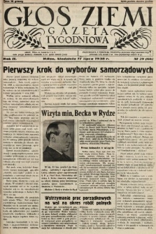 Głos Ziemi : gazeta tygodniowa. 1938, nr 29