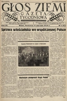 Głos Ziemi : gazeta tygodniowa. 1939, nr 3