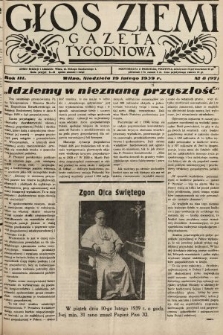 Głos Ziemi : gazeta tygodniowa. 1939, nr 8