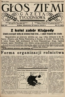 Głos Ziemi : gazeta tygodniowa. 1939, nr 13
