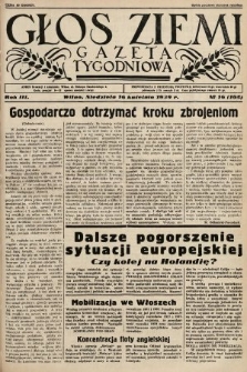 Głos Ziemi : gazeta tygodniowa. 1939, nr 16