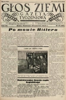 Głos Ziemi : gazeta tygodniowa. 1939, nr 18