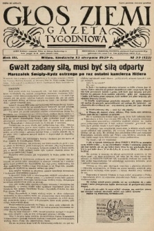 Głos Ziemi : gazeta tygodniowa. 1939, nr 33