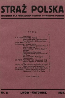 Straż Polska : miesięcznik dla propagandy kultury i cywilizacji polskiej. 1927, nr 8