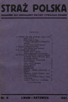 Straż Polska : miesięcznik dla propagandy kultury i cywilizacji polskiej. 1927, nr 9