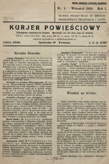 Kurjer Powieściowy : czasopismo poświęcone książce. 1930, nr 1
